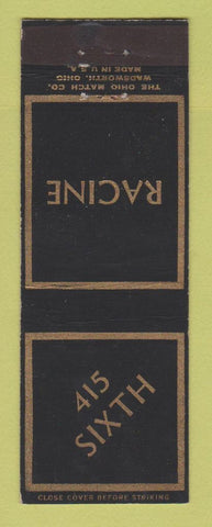 Matchbook Cover - 415 Sixth Racine WI
