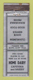 Matchbook Cover - Home Dairy Cafeteria Bakery ADVANCE NY CHAIN WEAR