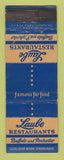 Matchbook Cover - Laube Restaurants Buffalo Rochester NY WEAR