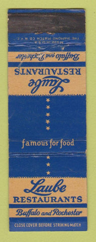 Matchbook Cover - Laube Restaurants Buffalo Rochester NY WEAR