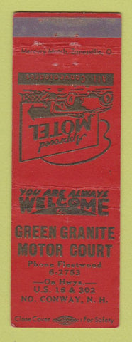 Matchbook Cover - Green Grainte Motor Court North Conway NH motel