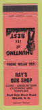Matchbook Cover - Ray's Gun Shop Milam NH WEAR