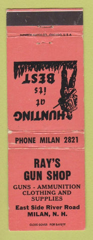 Matchbook Cover - Ray's Gun Shop Milam NH WEAR