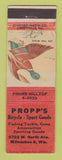 Matchbook Cover - Propp's Sporting Goods Milwaukee WI WORN