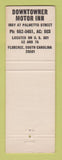 Matchbook Cover - Downtowner Motor Inns Florence SC