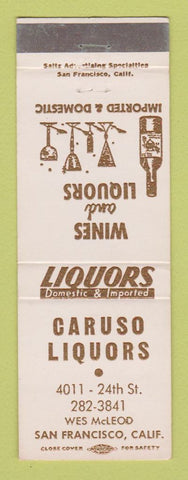 Matchbook Cover - Caruso Liquors San Francisco CA