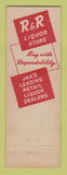 Matchbook Cover - R&R Cocktail Lougne Liquor Jacksonville FL WORN