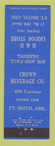 Matchbook Cover - H&H Liquor Store Fort Smith AR Crown Beverage