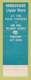 Matchbook Cover - Harborside Liquor Store Edgartown MA