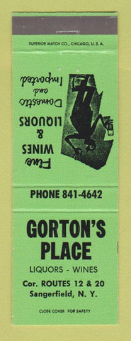 Matchbook Cover - Gorton's Place Liquor Sangerfield NY