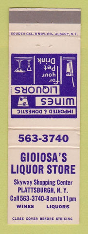 Matchbook Cover - Gioiosa's Liquor Store Plattsburgh NY
