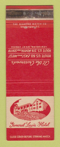 Matchbook Cover - General Lewis Hotel Lewisburg WV WEAR