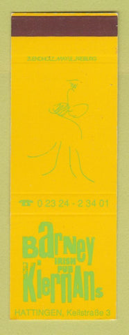 Matchbook Cover - Barney Kiernans Irish Pub Hattingen Germany SAMPLE