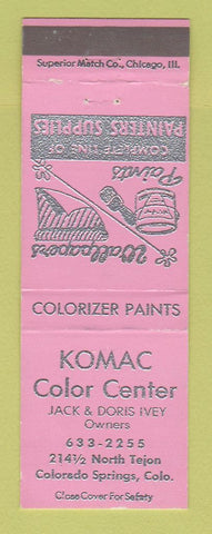Matchbook Cover - Komac Color Center Paint Colorado Springs WEAR