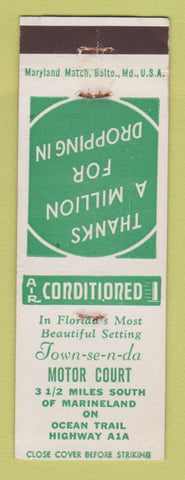 Matchbook Cover - Town se n da Motor Court motel Marineland FL WEAR