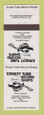 Matchbook Cover - Ernest Tubbs Record Shops Nashville Pigeon Forge TN