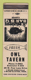 Matchbook Cover - Owl Taver n near Clinton Knoxville TN WEAR