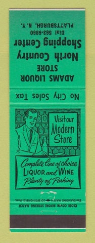 Matchbook Cover - Adams Liquor Store Plattsburgh NY