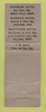 Matchbook Cover - Northern Hotel Billings MT WORN