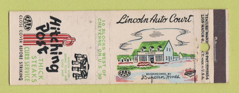 Matchbook Cover - Hitching Post Restaurant Cheyenne WY feature WEAR