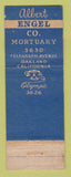 Matchbook Cover - Albert Engel Mortuary Oakland CA