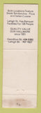 Matchbook Cover - Brass Rail Restaurants Allentown PA WEAR