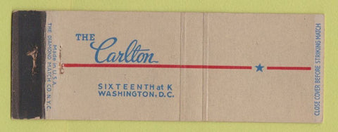 Matchbook Cover - The Carlton Hotel Washington DC