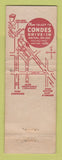 Matchbook Cover - Condes Drive In Whiting IN