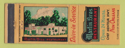Matchbook Cover - Martin Bros Restaurant New Orleans LA