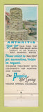 Matchbook Cover - Pagosa Hot Springs Colorado Arthritis Relief