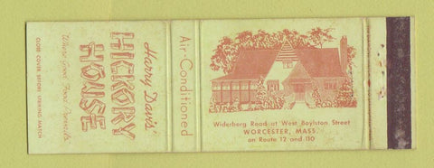 Matchbook Cover - Hickory House Worcester MA WORN