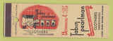 Matchbook Cover - Tabin Pearlman Men's Clothes New York City