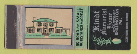 Matchbook Cover - Kindt Memorial Home Funeral Shillington PA WEAR
