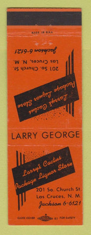 Matchbook Cover - Larry's Cactus Liquor Store Las Cruces NM ORANGE