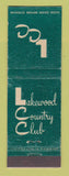 Matchbook Cover - Lakewood Country Club Colorado