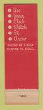 Matchbook Cover - Lakewood Country Club Colorado