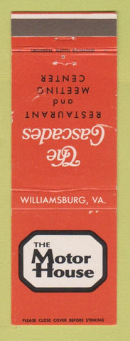 Matchbook Cover - The Motor House Cascades Restaurant Williamsburg VA