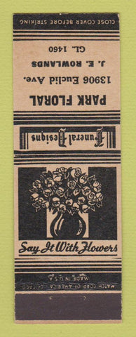 Matchbook Cover - Park Flower Flowers Cleveland OH