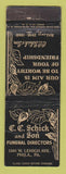 Matchbook Cover - CC Schick Son Funeral Home Philadelphia PA WEAR