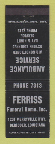 Matchbook Cover - Ferris Funeral Home Ambulance Service Deridder LA