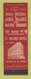 Matchbook Cover - St Helens Hotel Chehalis WA