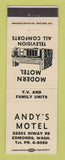Matchbook Cover - Andy's Motel Edmonds WA