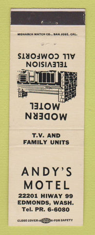 Matchbook Cover - Andy's Motel Edmonds WA