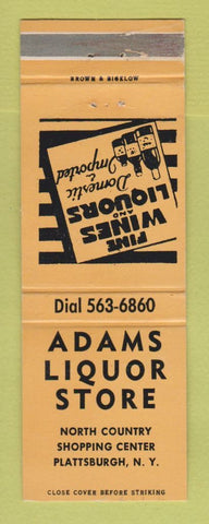 Matchbook Cover - Adams Liquor Store Plattsburgh NY