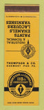Matchbook Cover - Thompson Chemical Coatings Pittsburgh Oakmont PA 1957
