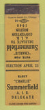 Matchbook Cover - Charlie Summerfield AIB Delegate Convention Boston 1940 WEAR