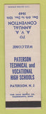 Matchbook Cover AVA Convention Paterson NJ Technical High Schools 1949 WORN BACK