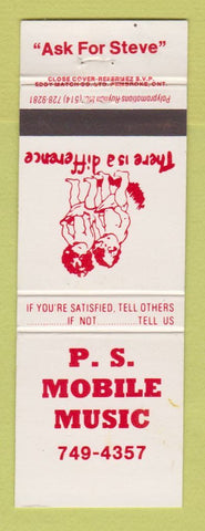 Matchbook Cover - PS Mobile Music Canada DJ WORN BACK