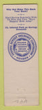 Matchbook Cover - First National Bank Mount Airy MD 1954 50th