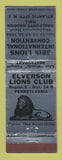 Matchbook Cover - Elverson Lions Club Convention Atlantic City NJ PA SILVER